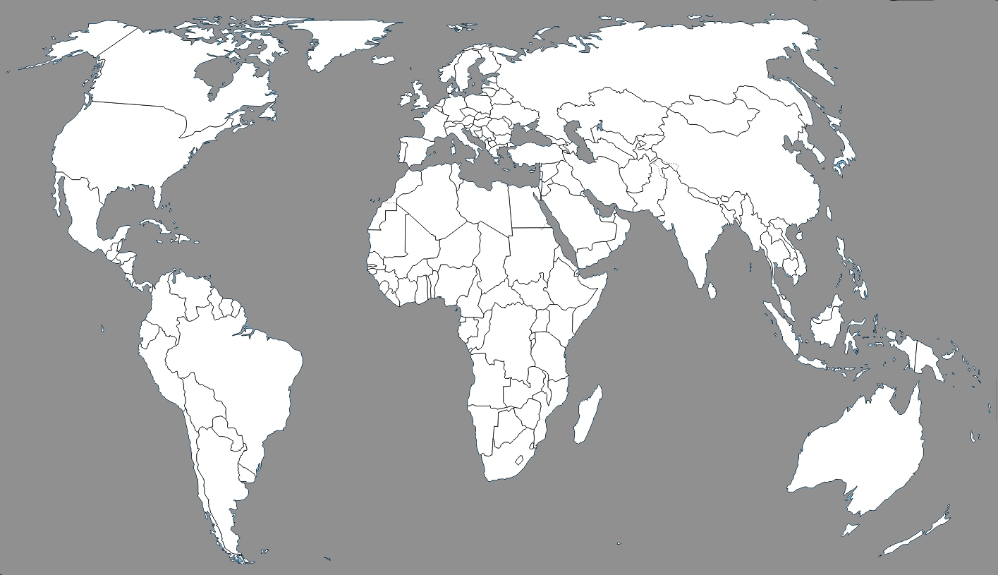 Info • carte du monde detaillee noir et blanc
